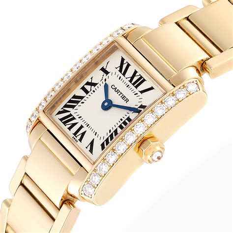 cartier tank watch with diamonds